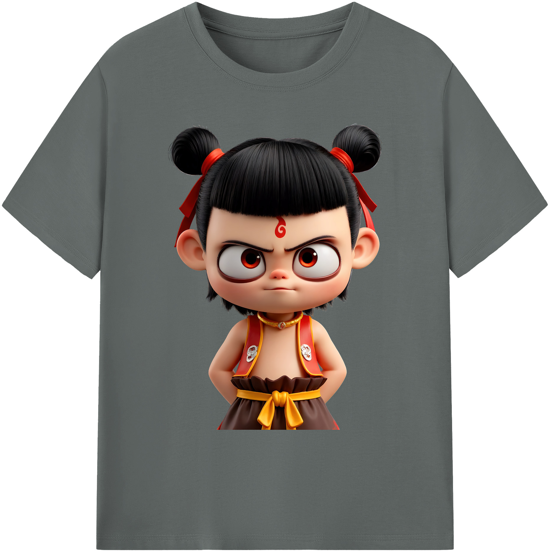（画像用） Ne Zha 2 ナタ 魔童の大暴れ 綿100％ メンズ半袖Tシャツ｜肌触りやわらか＆通気性